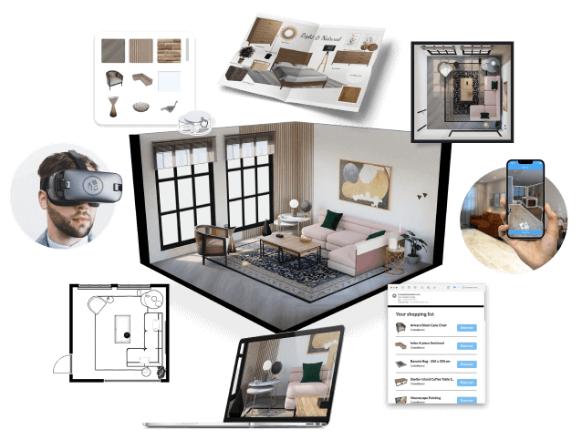 一组展示如何使用 Floorplanner 的图像