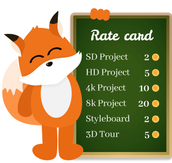 Floxie 拿着费率卡